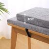 ELYSYSRL Linen Bench Cushion, Dark Gray, 130 x 45 x 3 cm view 2