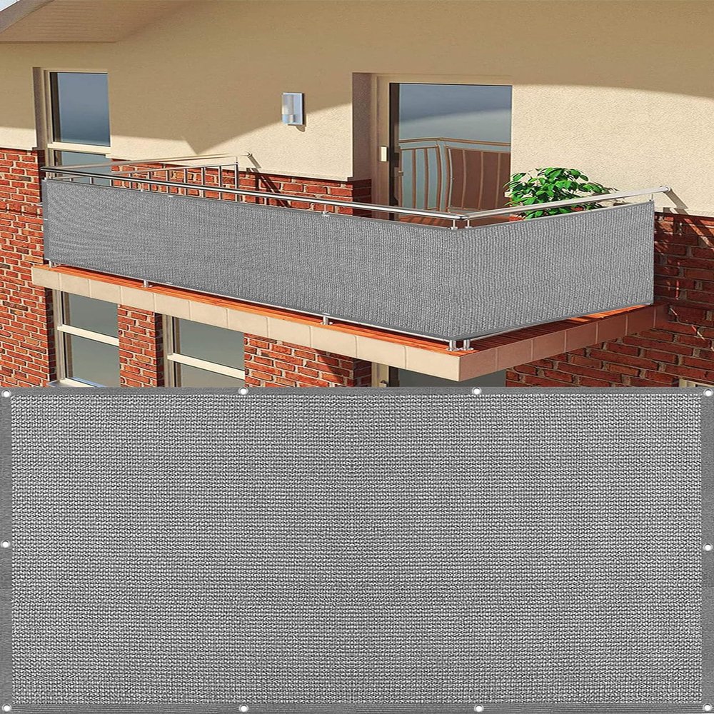 Balcony Privacy Screen 96 x 540 cm, Light Gray