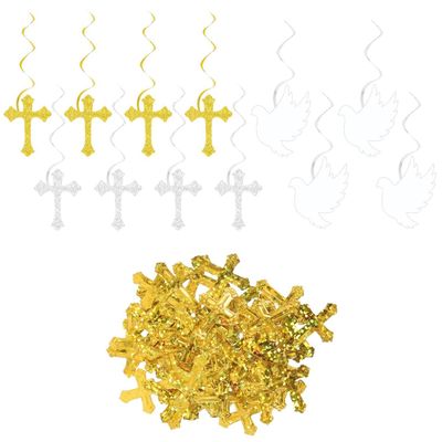 IDNVFY 12-Piece Rotating Ornaments with 15g Cross Confetti