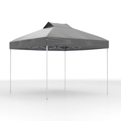 GOPLUS 3 x 3 m Pop-Up Canopy, Waterproof Height-Adjustable Folding Canopy with 8 Ground Stakes, 4 Guy Ropes and Carry Bag, Gray