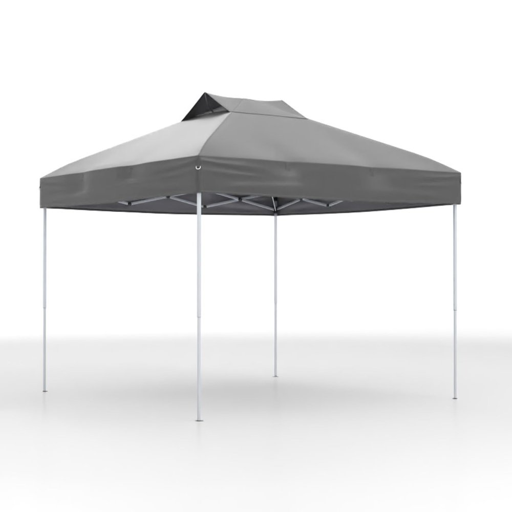 GOPLUS 3 x 3 m Pop-Up Canopy, Waterproof Height-Adjustable Folding Canopy with 8 Ground Stakes, 4 Guy Ropes and Carry Bag, Gray