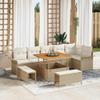 vidaXL 9-Piece Garden Sofa Set, 8-Seater, Beige and Cream view 2