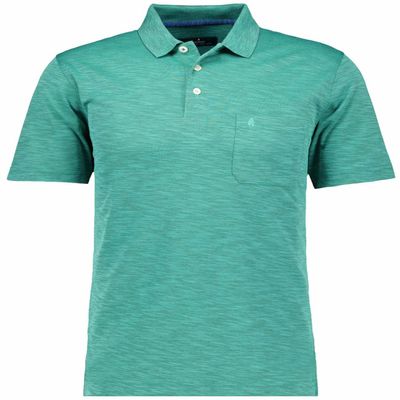 RAGMAN Men's Softknit Polo, Flame Design, Emerald-378, L