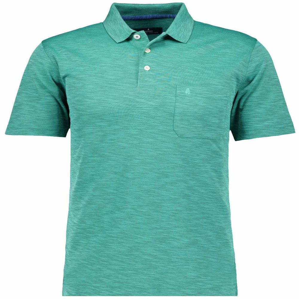 RAGMAN Men's Softknit Polo, Flame Design, Emerald-378, L