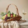 Large Rattan Picnic Basket for Kitchen Storage view 2
