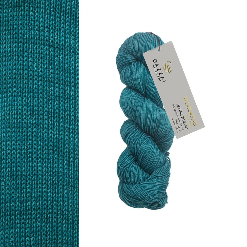 Gazzal Wool Star Hand-Dyed Merino Wool for Knitting and Crochet (3821)