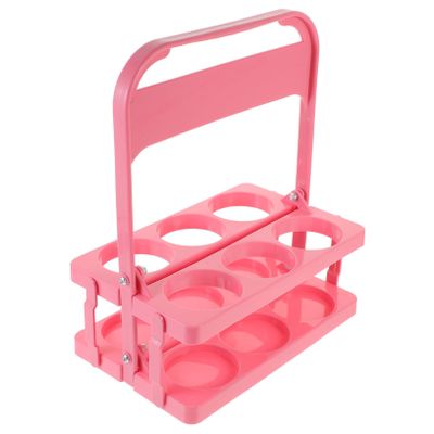 HOUDERCO Portable Water Bottle Carrier with Handle, Foldable 6-Piece PP Beverage Carrier