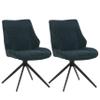Mendler Set of 2 Dining Chairs HWC-O48, Chenille Fabric, Petrol Green view 1