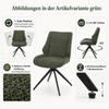 Mendler Set of 2 Dining Chairs HWC-O48, Chenille Fabric, Petrol Green view 2