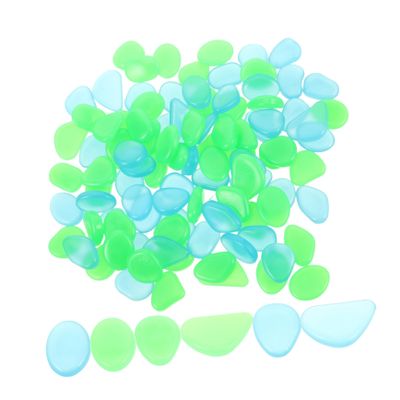 CAXUSD 100-Count Glow-in-the-Dark Stones, Luminous Pebbles for Garden Decor, Aquariums and Walkways, Durable Resin Stones for Plants