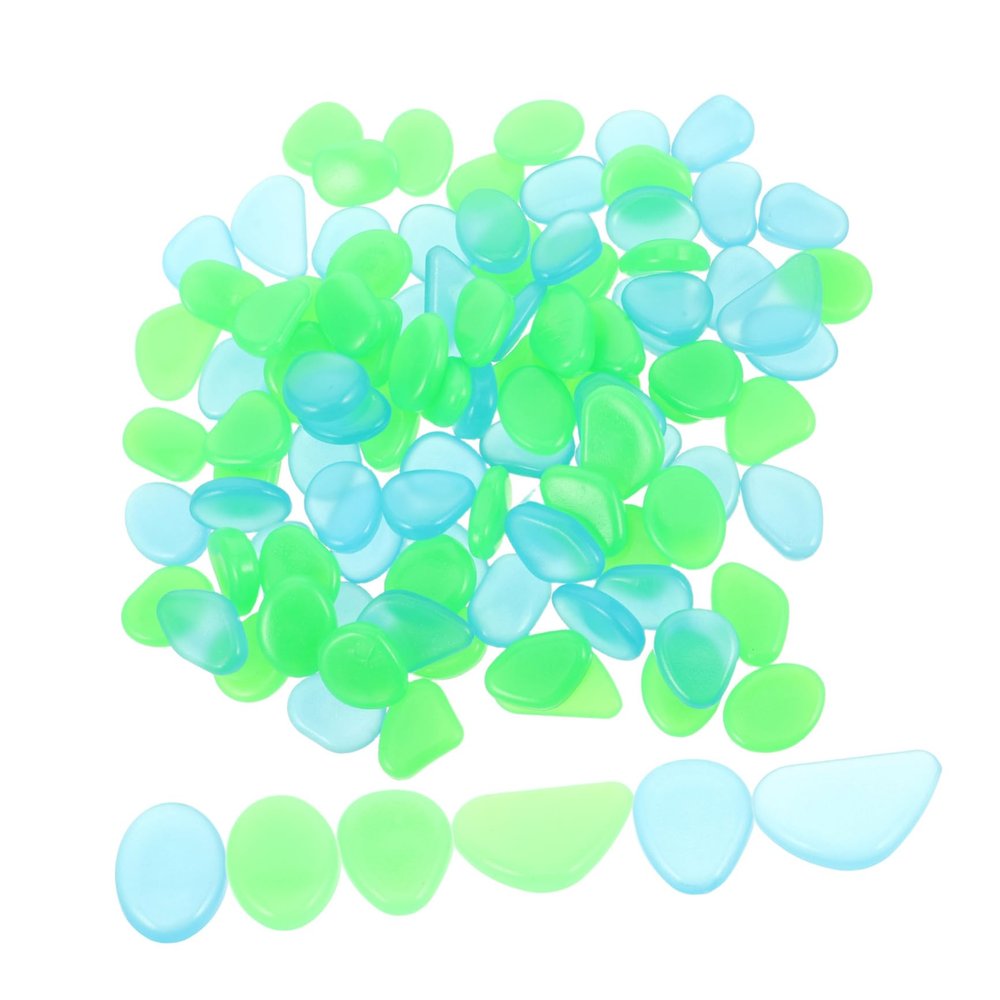 CAXUSD 100-Count Glow-in-the-Dark Stones, Luminous Pebbles for Garden Decor, Aquariums and Walkways, Durable Resin Stones for Plants