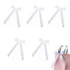 10 White Wedding Car Bows with Heart Tips view 1