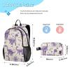 Miaozhen Dinosaur Silhouette Lavender Backpack and Lunch Bag Set for Ages 10–12 view 2