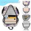 Miaozhen Dinosaur Silhouette Lavender Backpack and Lunch Bag Set for Ages 10–12 view 4