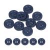 sourcing map Buttons, 11 mm, 4-Hole, Resin, Round, Dark Blue, 10-Pack view 1