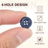 sourcing map Buttons, 11 mm, 4-Hole, Resin, Round, Dark Blue, 10-Pack view 4