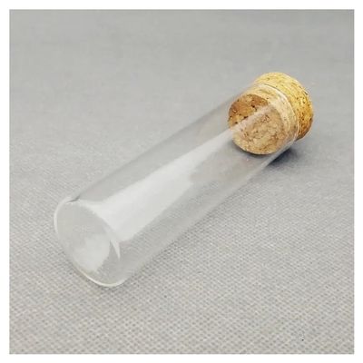 Laboratory Glassware, 12-Piece Set: 30 × 100 mm Thickened Flat-Bottom Glass Test Tubes with Corks