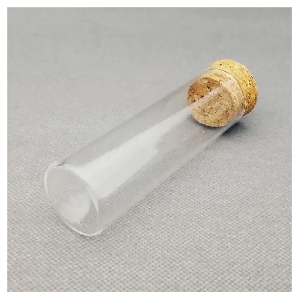 Laboratory Glassware, 12-Piece Set: 30 × 100 mm Thickened Flat-Bottom Glass Test Tubes with Corks