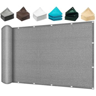 Shade Sail 150 x 190 cm, HDPE Sun Shade with Eyelets, No Drilling, 90% Shade Rate, Includes Ropes & Zip Ties, Light Gray
