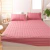 Waterproof Mattress Protector, Washed Cotton, Adjustable Fitted-Sheet Style, Quilted, Solid Color view 2