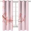 Homxi 2-Pack Pink Floral Branch Grommet Curtains, 2 x 96W x 229H cm view 1