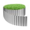 Aufun Metal Lawn Edging 20 m, Wavy Galvanized, 18 cm High, Silver view 1