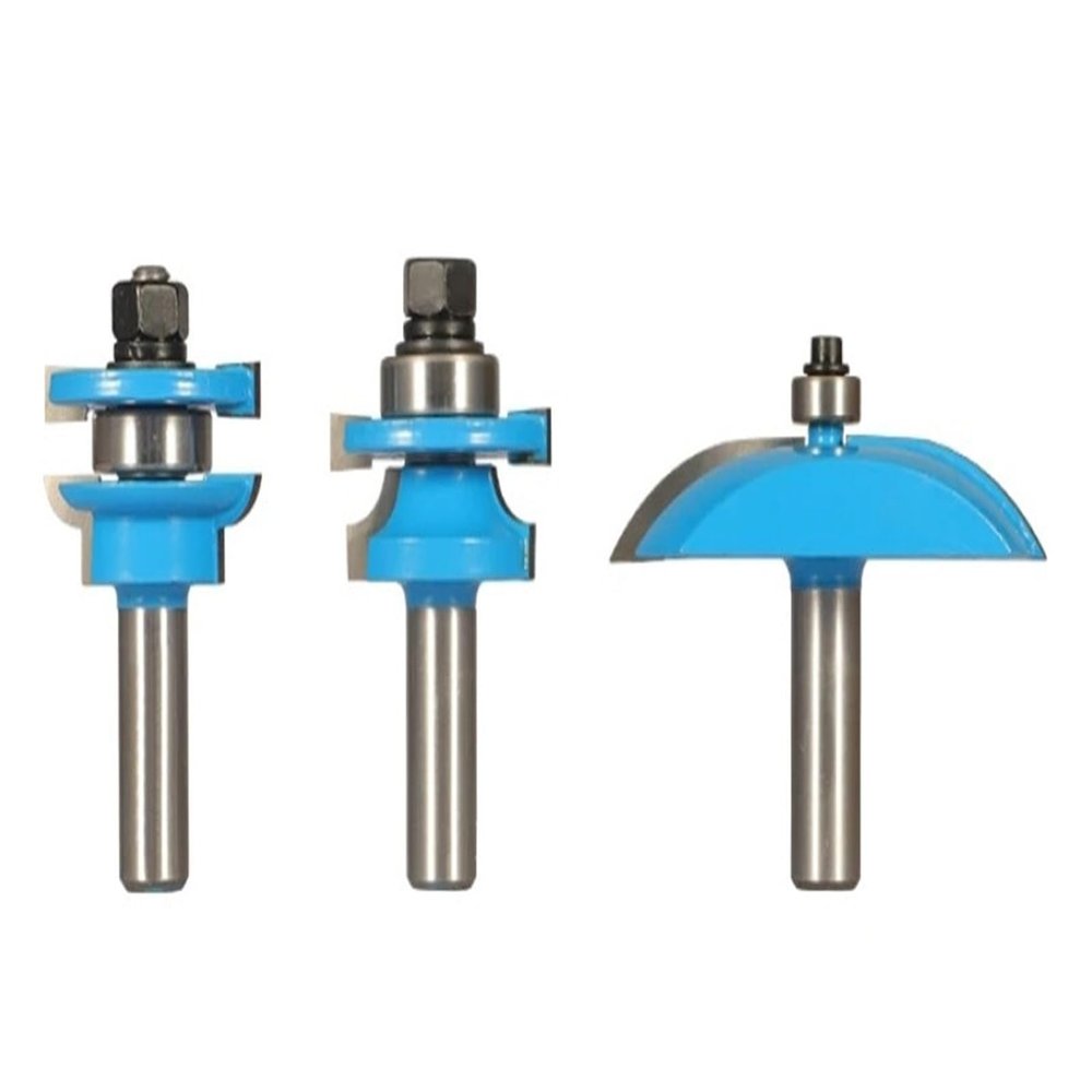 3-Piece 12.7 mm Shank Round-Style Carbide Router Bit Set