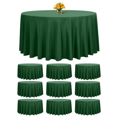 FXKS 10-Pack Round Tablecloths, 308 cm, Hunter Green