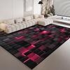 HOSIMA Soft Pink Geometric Short-Pile Rug, Washable Non-Slip Floor Mat (Geometric M) view 2
