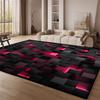 HOSIMA Soft Pink Geometric Short-Pile Rug, Washable Non-Slip Floor Mat (Geometric M) view 3