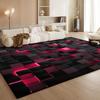 HOSIMA Soft Pink Geometric Short-Pile Rug, Washable Non-Slip Floor Mat (Geometric M) view 4