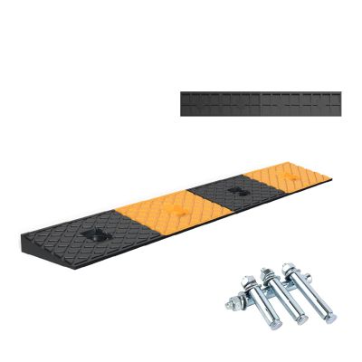 HBOOMOEM Solid Rubber Curb Ramp, Heavy-Duty Driveway Ramp for Garages, Trucks, Wheelchairs and Vehicles, 100 × 25 × 8 cm (39.4 × 9.8 × 3.1 in)