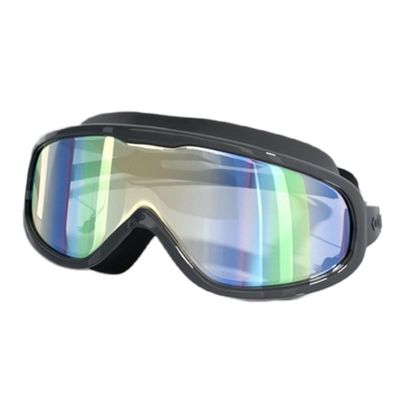 Vyloky Professional HD Swimming Goggles, 0 to -8.0 D, Integrated Non-Slip Earplugs, Case Included (Black, -5.00 D)