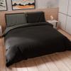 PETTI Artigiani Italiani Bedding Set 200 x 220 cm, 2 Pillowcases 80 x 80 cm, Soft Microfiber, Dark Gray–Black view 1