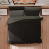 PETTI Artigiani Italiani Bedding Set 200 x 220 cm, 2 Pillowcases 80 x 80 cm, Soft Microfiber, Dark Gray–Black view 2