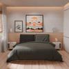 PETTI Artigiani Italiani Bedding Set 200 x 220 cm, 2 Pillowcases 80 x 80 cm, Soft Microfiber, Dark Gray–Black view 3