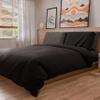 PETTI Artigiani Italiani Bedding Set 200 x 220 cm, 2 Pillowcases 80 x 80 cm, Soft Microfiber, Dark Gray–Black view 4