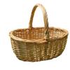 OnIUeZky Rustic Oval Woven Picnic Basket with Liner, Beige, 11.81 x 9.06 x 5.91 in view 1
