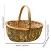 OnIUeZky Rustic Oval Woven Picnic Basket with Liner, Beige, 11.81 x 9.06 x 5.91 in view 4