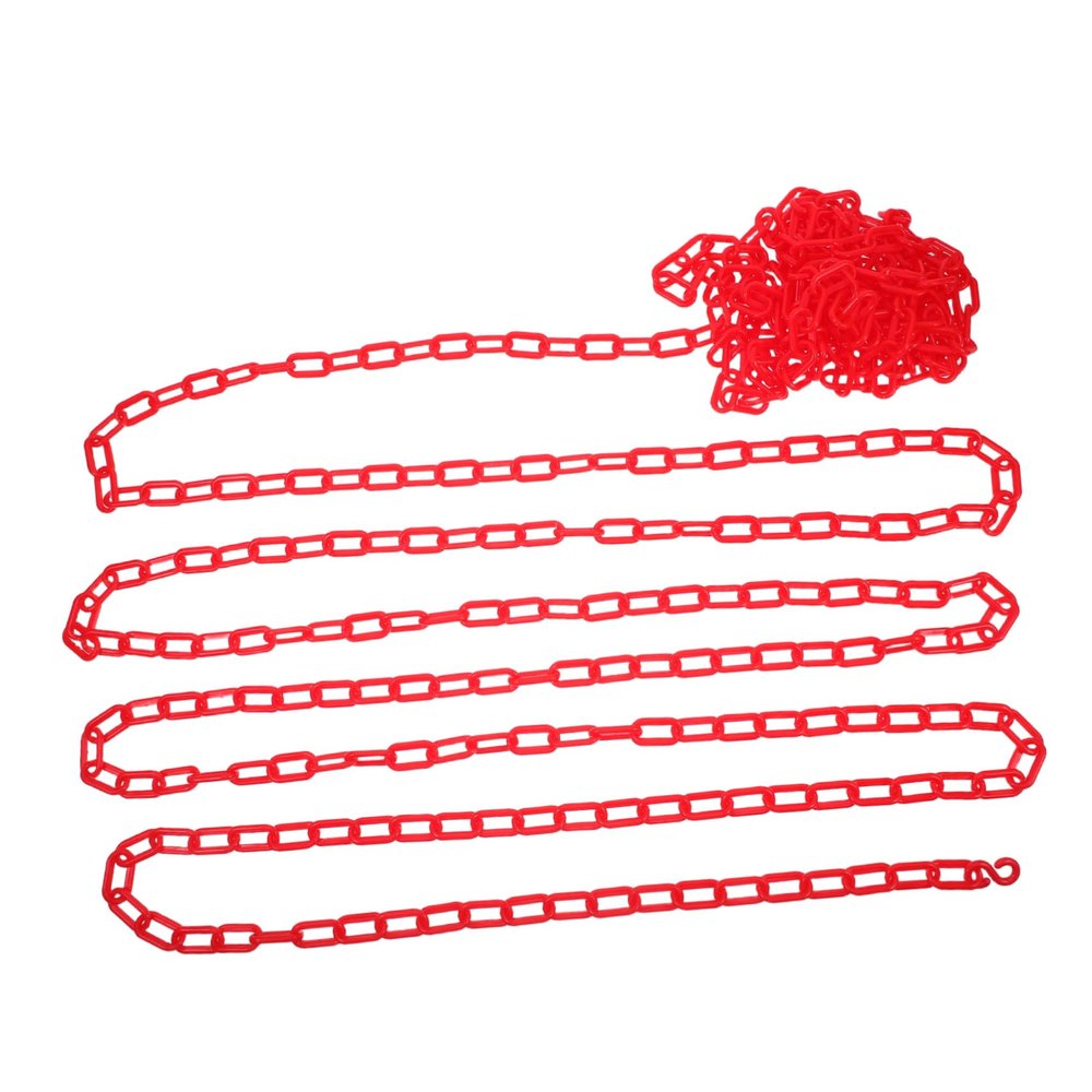 Red Plastic Safety Barrier Chain, 10 m, for Barriers
