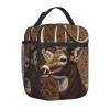 TRSGKSQP Insulated Lunch Bag for Adults, Deer on Brown Background view 1