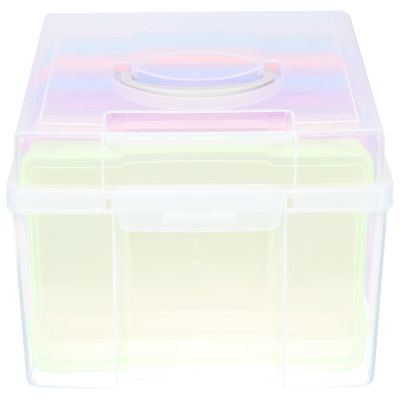 SHINEOFI Photo Organizer Box for Cards and Small Items, Multifunctional Storage Box with Separate Compartments