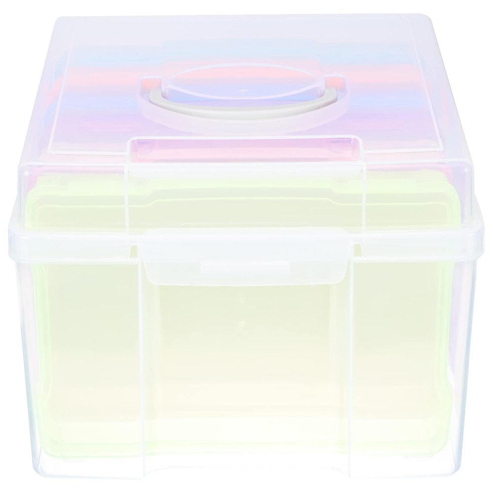 SHINEOFI Photo Organizer Box for Cards and Small Items, Multifunctional Storage Box with Separate Compartments