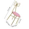 DIYEAH Pink Metal Makeup Stool with Backrest for the Bedroom view 2