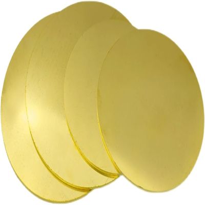 H62 Brass Round Plates, 4 Pieces, 0.5 mm Thick, 35–60 mm Diameters (50 mm)