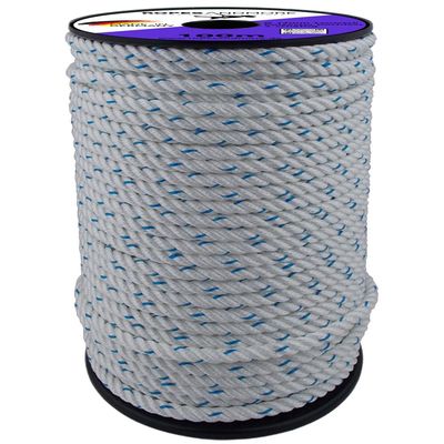 12 mm 3-Strand Twisted Polyester Rope, UV- and Weather-Resistant, Tear-Resistant, 100 m, Made in Germany