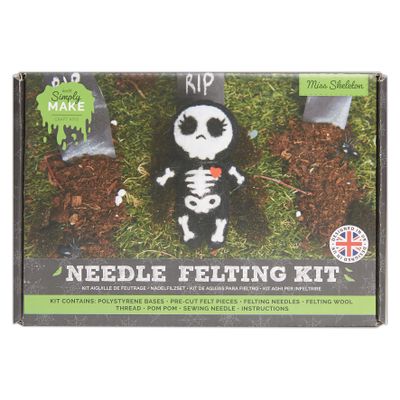 Simply MAKE Needle Felting Kit: Halloween Miss Skeleton