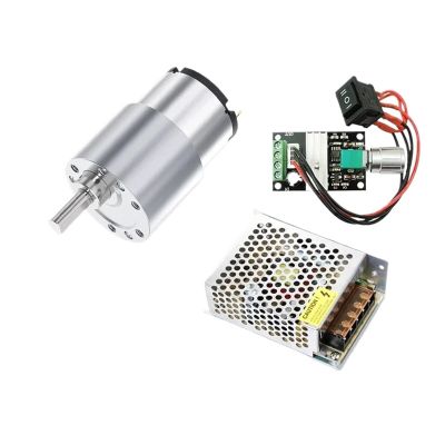 GUIPENG JGB37-520 DC 12V/24V Reduction Gear Motor, High Torque, 7-960 RPM, Reversible (Package B, 200_12V)