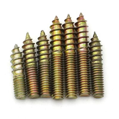 M6 x 25 mm Zinc-Plated Hex Socket Head Double-Ended Furniture Screws, 10 pcs