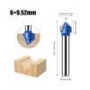 1PC/4PCS 6mm 1/4in Shank 90-Degree V-Type Slot Cutter, Solid Carbide (6mm x 9.52mm) view 2